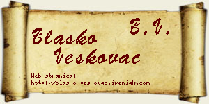 Blaško Veškovac vizit kartica
